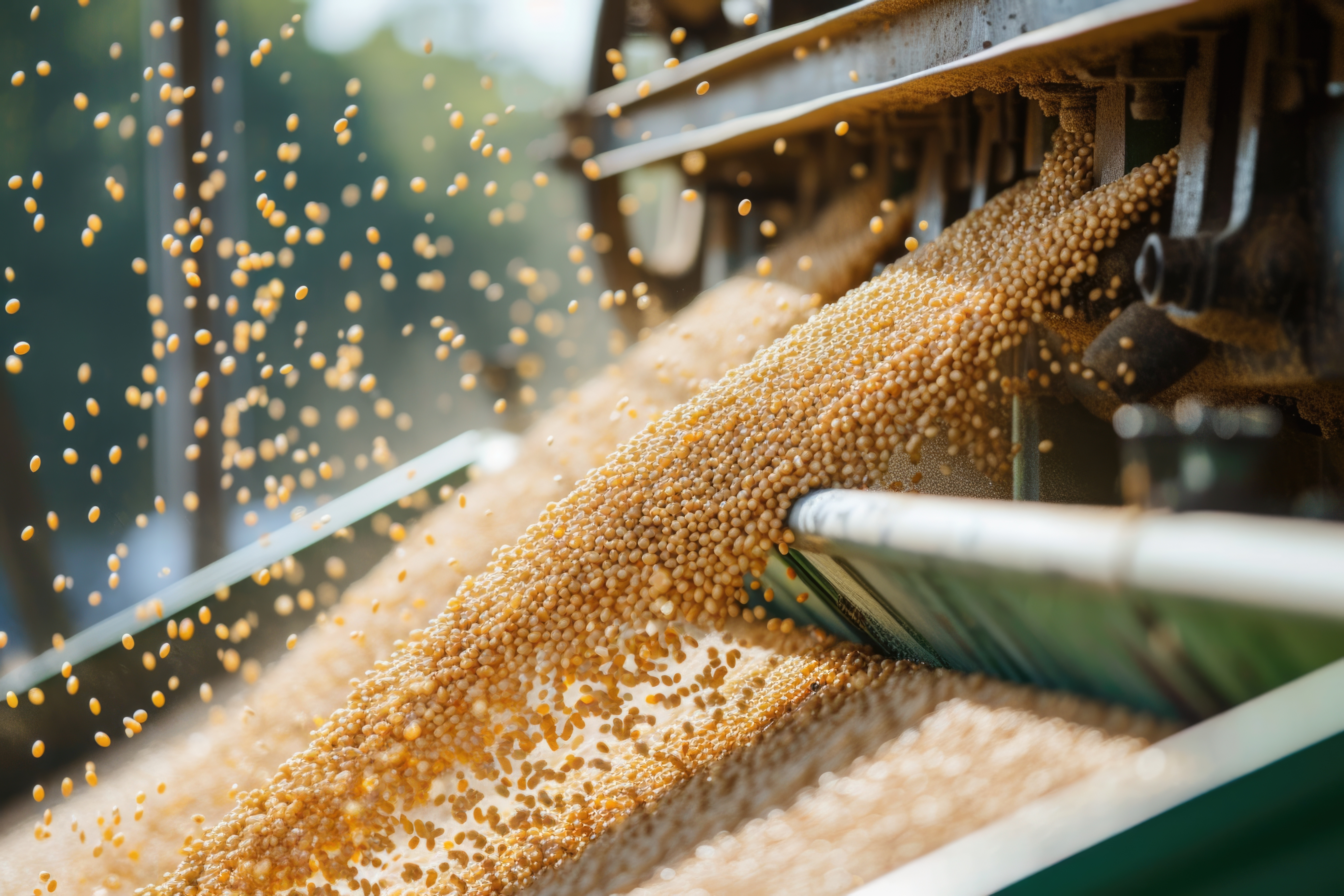 Soybeans Being Processed In An Agricultural Facility.
